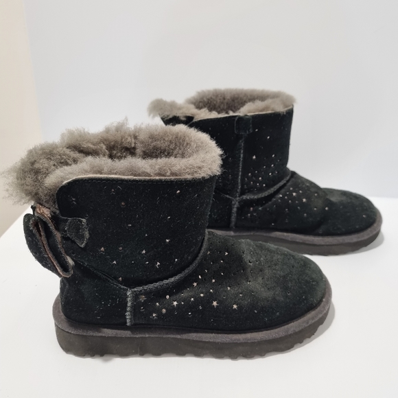 UGG Shoes - UGG "Stargirl Mini" Black and Gold Slipper Boots Size 36 = AU5